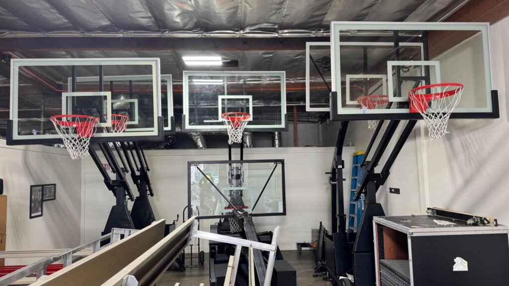 Basketball equipment warehouse in Southern California – hoops, backboards and court supplies